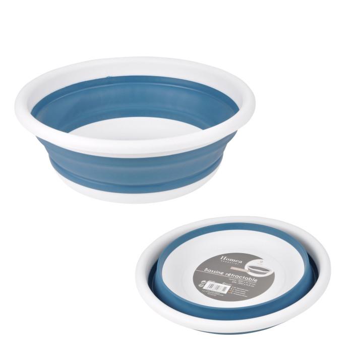 Bassine en Silicone "Rétractable" 9L Blanc & Bleu Paon | Bassine & Seau Bassine & Seau Bassine & Seau