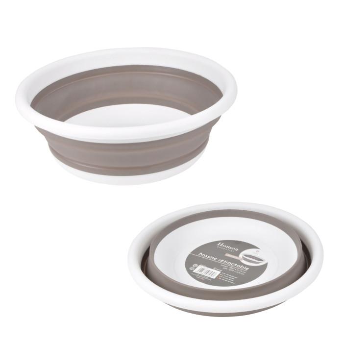 Bassine en Silicone "Rétractable" 9L Blanc & Taupe | Bassine & Seau Bassine & Seau Bassine & Seau