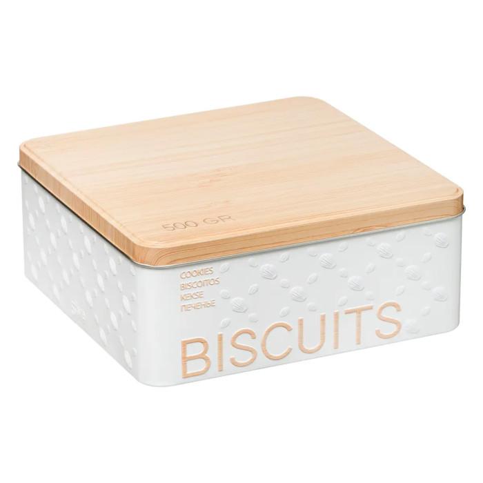 Boîte à Biscuits "Scandi" 19cm Blanc | Boîte en Métal Boîte en Métal Blanc