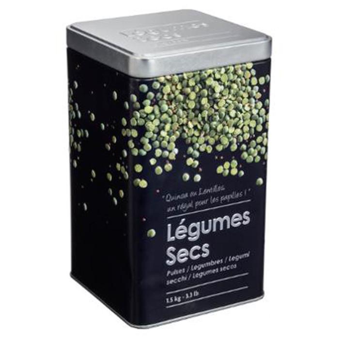 Boîte à Légumes Secs "Relief II" 18cm Noir | Boîte en Métal Boîte en Métal Boîte en Métal