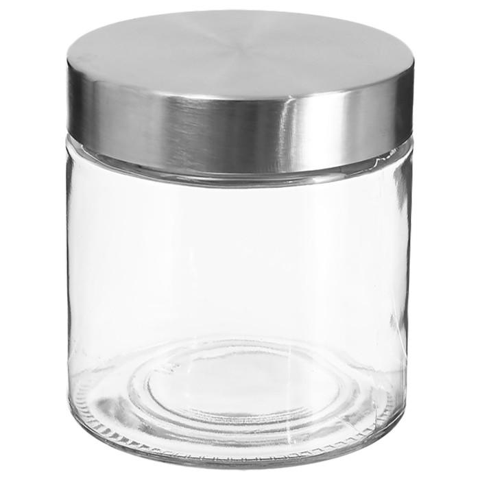 Bocal en Verre "Guy" 750ml Transparent & Argent | Bocal en Verre Bocal en Verre Argent & Transparent