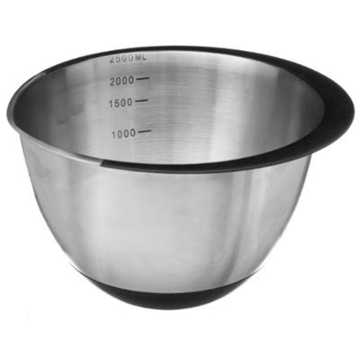 Bol à Mixer Gradué en Inox "Rebord" 2,2L Argent | Bol de Préparation Ustensiles de Cuisine Argent