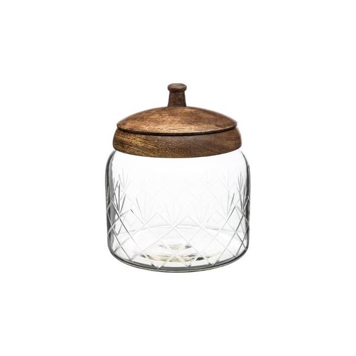 Bonbonnière en Verre "Manguier" 16cm Naturel | Bonbonnière Boîtes de Rangement Bonbonnière