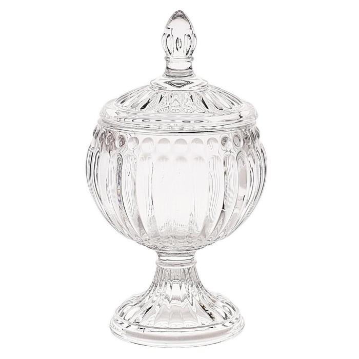 Bonbonnière sur Pied "Royal" 15cm Transparent | Bonbonnière Boîtes de Rangement Bonbonnière