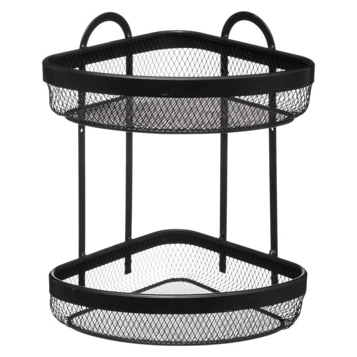 Étagère d’Angle 2 Niveaux "Mayaj" 33cm Noir | Meuble Haut de Cuisine Cuisine & Bar Meuble Haut de Cuisine