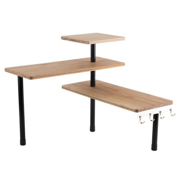 Étagère d’Angle Modulable "3 Niveaux" 43cm Naturel | Meuble Haut de Cuisine Cuisine & Bar Meuble Haut de Cuisine