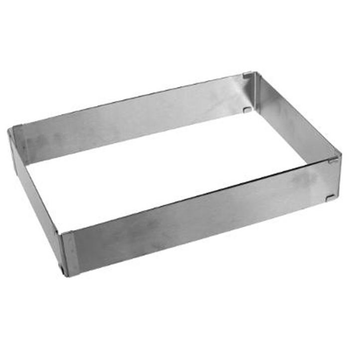 Cadre à Pâtisserie Rectangulaire Inox "Extensible" 27cm Argent | Cercle à Pâtisserie & Emporte-Pièce Cercle à Pâtisserie & Emporte-Pièce Argent