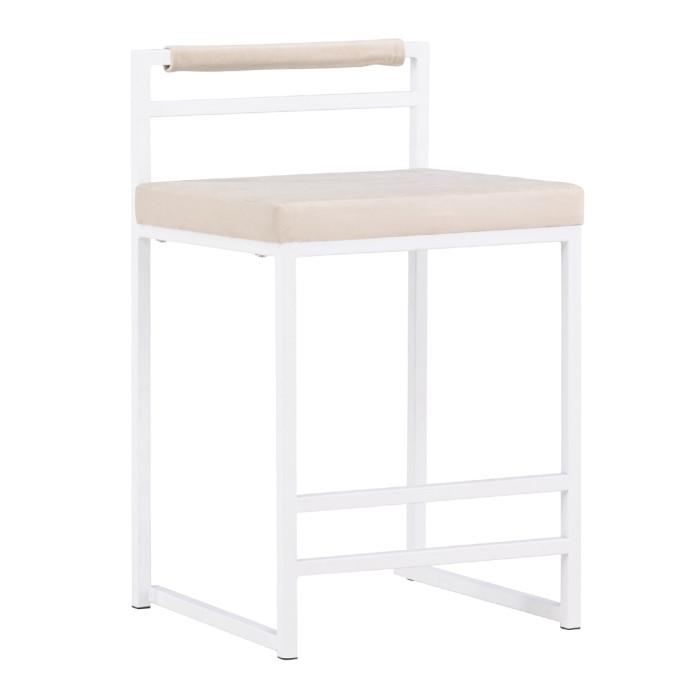 Chaise de Bar en Velours "Opelika" 80cm Beige | Tabouret de bar Cuisine & Bar Beige