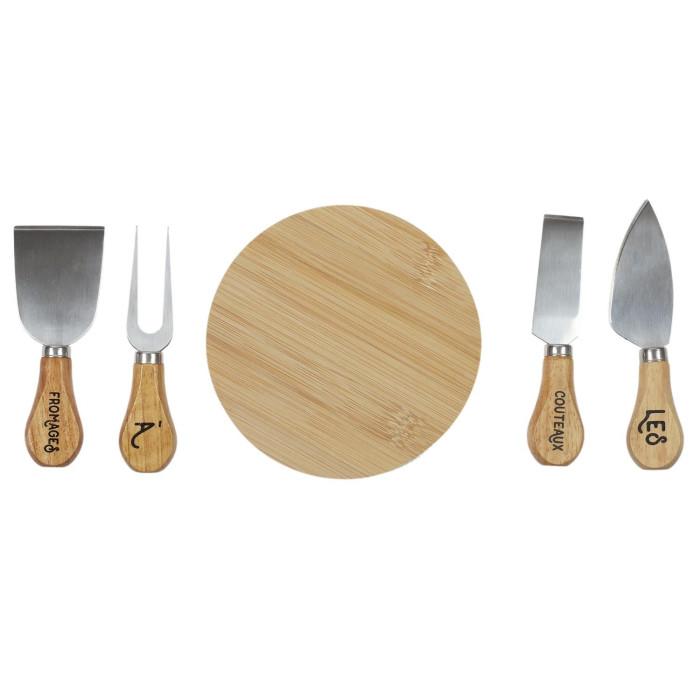 Coffret 4 Couteaux & Planche "Orga" 14cm Naturel | Couteau de Cuisine Couteau de Cuisine Couteau de Cuisine