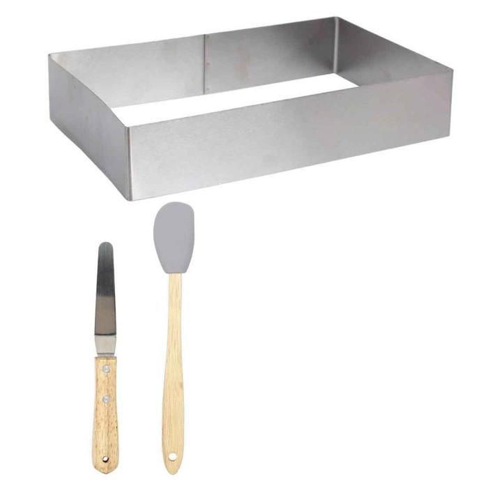 Coffret Pâtisserie "Brookie" 26cm Argent & Naturel | Accessoire de Pâtisserie Accessoire de Pâtisserie Accessoire de Pâtisserie