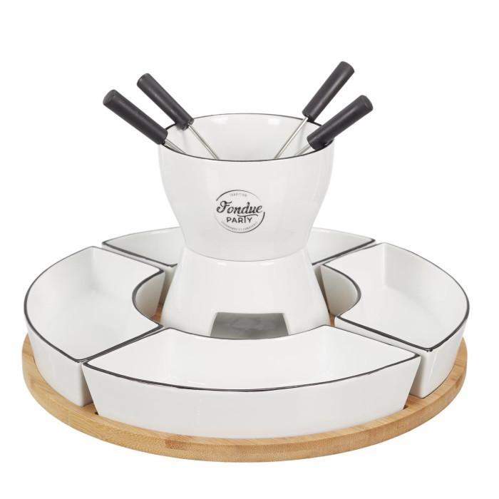 Coffret pour Fondue "La Bougie" 30cm Blanc | Cuisson Conviviale Cuisson Conviviale Blanc