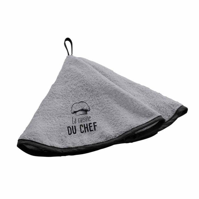 Essuie Main en Éponge "Toque" 60cm Gris | Torchon & Essuie Main Linge de Cuisine Gris