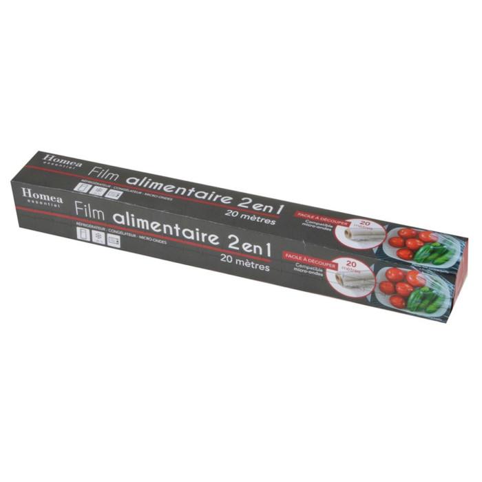 Film Alimentaire en PVC "2 en 1" 20m Transparent | Accessoire de Conservation Accessoire de Conservation Accessoire de Conservation