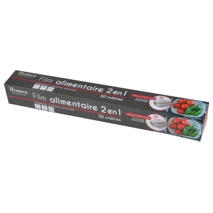 Film Alimentaire en PVC "2 en 1" 50m Transparent | Accessoire de Conservation Accessoire de Conservation Accessoire de Conservation