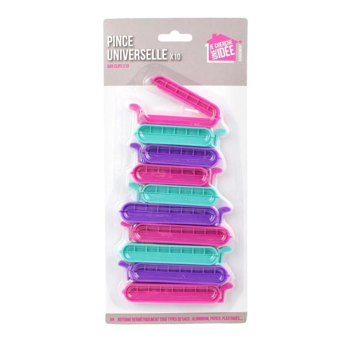 Lot de 10 Pinces "Ferme Sachet" 10cm Multicolore | Accessoire de Conservation Accessoire de Conservation Accessoire de Conservation