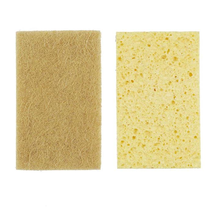 Lot de 2 Éponges Naturelles "Fibres" 11cm Jaune | Accessoire de Nettoyage Accessoire de Nettoyage Accessoire de Nettoyage