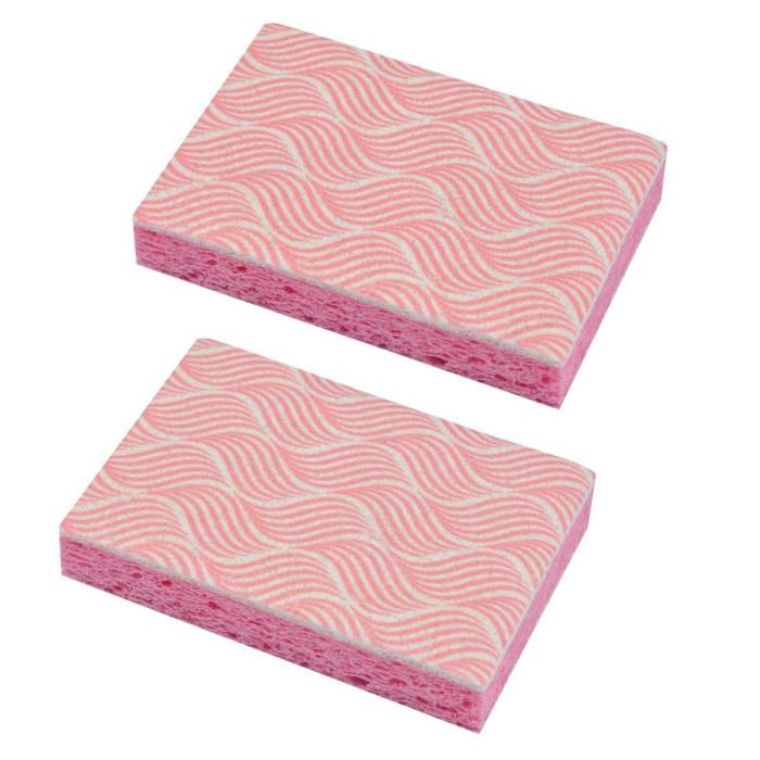 Lot de 2 Éponges "Salle de Bain" 11cm Rose | Accessoire de Nettoyage Accessoire de Nettoyage Accessoire de Nettoyage