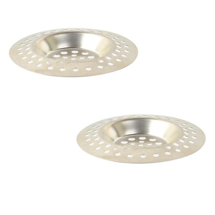 Lot de 2 Grilles d’Évier & Lavabo "Inox" 7cm Gris | Tapis d’Évier & Porte-Éponge Equipement de Cuisine Gris