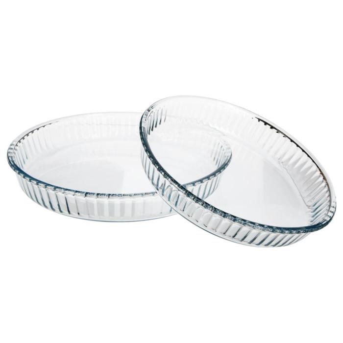 Lot de 2 Plats à Tartes "Verre" 32cm Transparent | Plat de Cuisson & Four Poêles, Casseroles & Cuisson Plat de Cuisson & Four