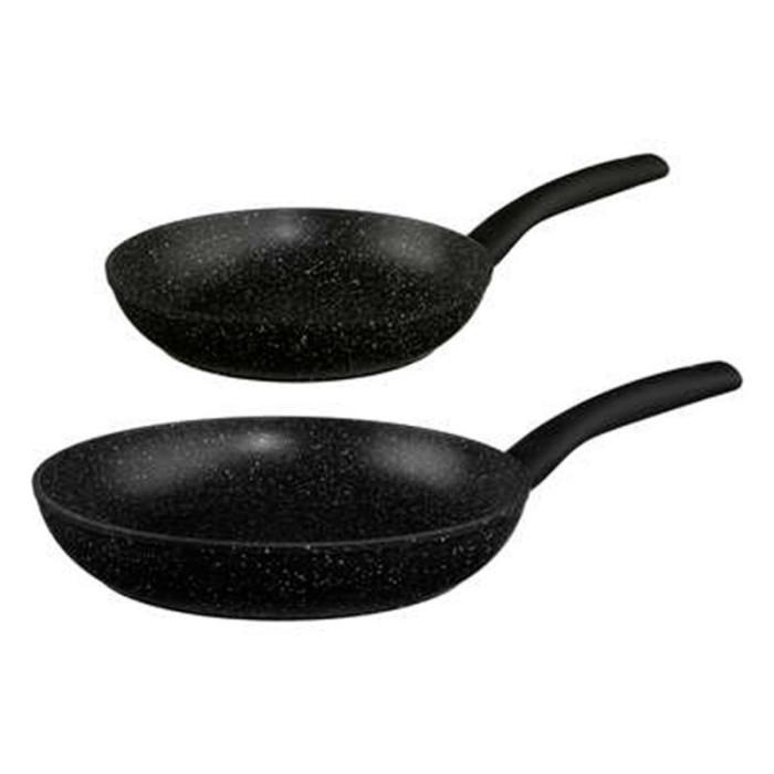 Lot de 2 Poêles en Aluminium "Caractère" 24-28cm Noir | Poêle & Sauteuse Poêle & Sauteuse Noir