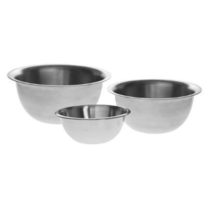 Lot de 3 Bols à Mixer Inox "Bowl" 26cm Argent | Bol de Préparation Bol de Préparation Argent