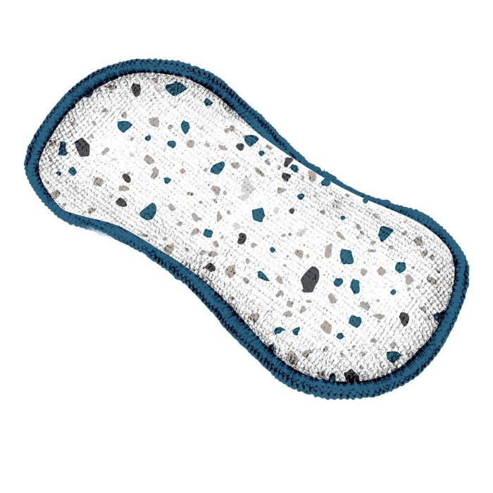 Lot de 3 Éponges Microfibre "Terrazzo" 18cm Blanc & Bleu | Accessoire de Nettoyage Accessoire de Nettoyage Accessoire de Nettoyage