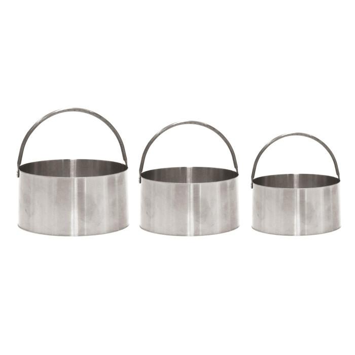 Lot de 3 Emporte-Pièces Inox "Rond" 8cm Argent | Cercle à Pâtisserie & Emporte-Pièce Cercle à Pâtisserie & Emporte-Pièce Argent