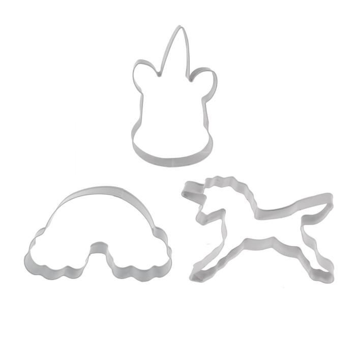 Lot de 3 Emporte-Pièces "Licorne" 12cm Argent | Cercle à Pâtisserie & Emporte-Pièce Cercle à Pâtisserie & Emporte-Pièce Argent