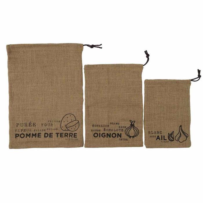 Lot de 3 Sacs de Conservation "Toile" 39cm Naturel | Accessoire de Conservation Accessoire de Conservation Accessoire de Conservation