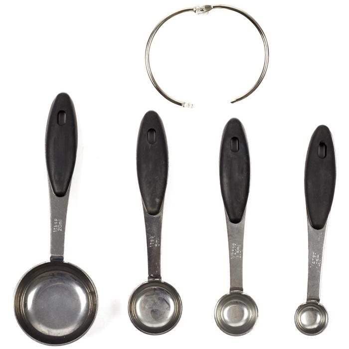 Lot de 4 Cuillères à Doseur "Mesure" 17cm Argent | Cuillère, Écumoire & Louche Cuillère, Écumoire & Louche Argent & Noir