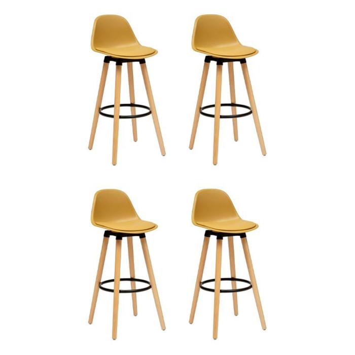 Lot de 4 Tabourets de bar "Maxon" 91cm Ocre | Tabouret de bar Cuisine & Bar Ocre