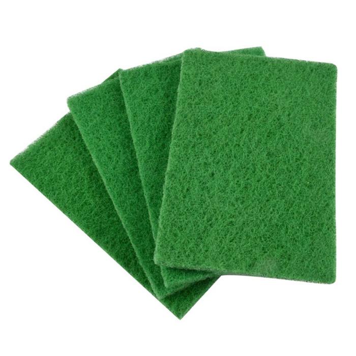 Lot de 4 Tampons Grattants "Récurer" 15cm Vert | Accessoire de Nettoyage Accessoire de Nettoyage Accessoire de Nettoyage