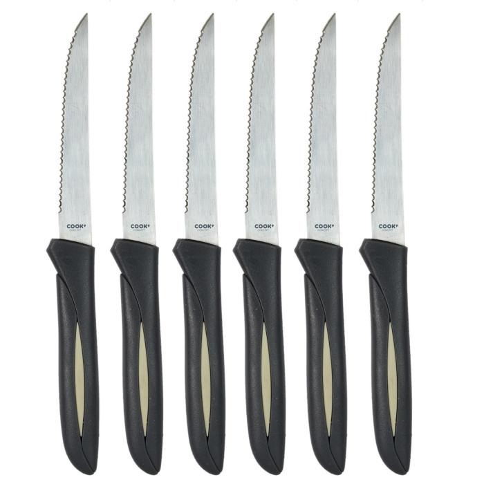 Lot de 6 Couteaux à Steak "Inox" 23cm Gris | Couteau de Cuisine Couteau de Cuisine Couteau de Cuisine