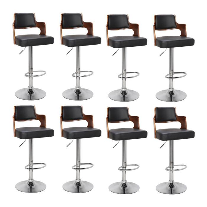 Lot de 8 Chaises de Bar "Paddington" 110cm Noisette & Noir | Tabouret de bar Cuisine & Bar Noisette & Noir