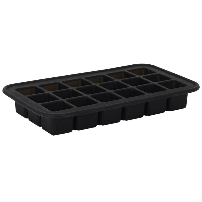 Moule à Glaçons Silicone "18 Cubes" 19cm Noir | Rangement Frigo Conservation Noir