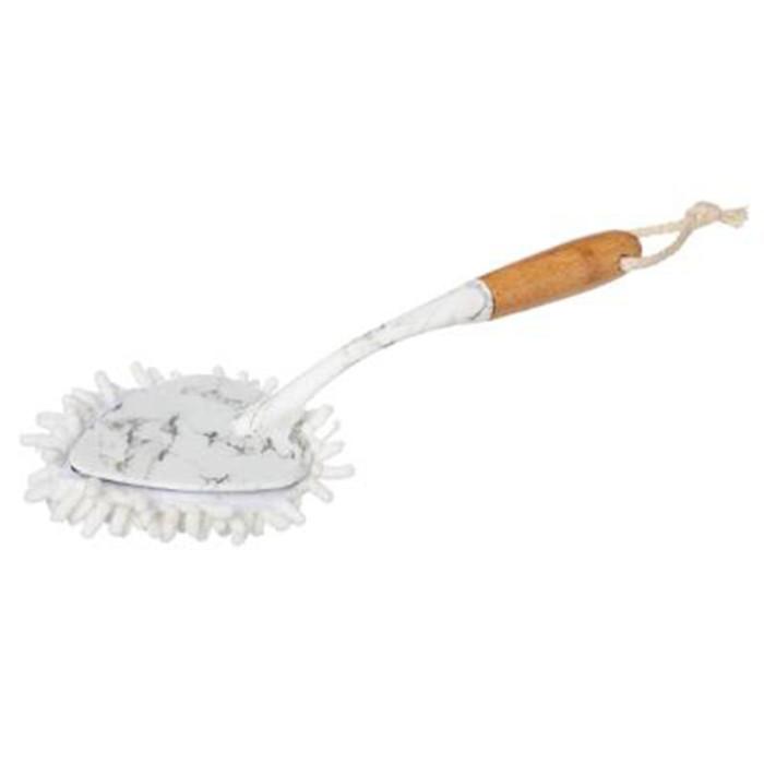 Plumeau Bambou Effet Marbre "Scrub" 35cm Blanc | Accessoire de Nettoyage Accessoire de Nettoyage Accessoire de Nettoyage