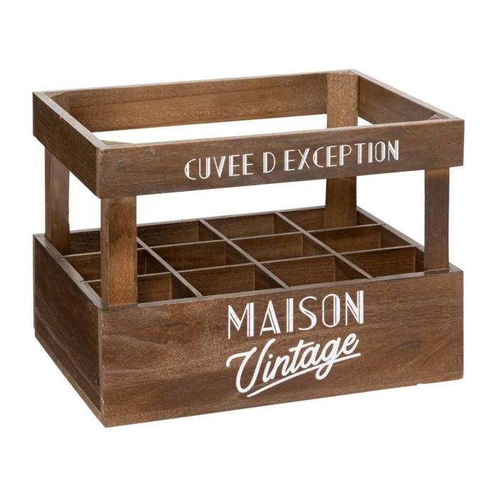 Porte-Bouteilles en Bois "Café" 40cm Marron | Porte-Bouteilles Equipement de Cuisine Marron