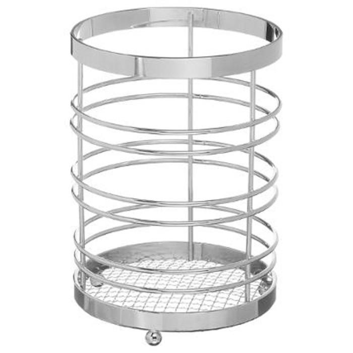 Pot Range Couverts Métal 17cm Argent | Pot à Ustensiles Equipement de Cuisine Argent