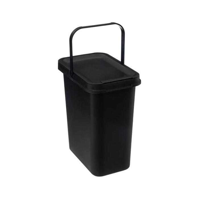 Poubelle en Plastique "Anse" 12L Noir | Poubelle de Cuisine Equipement de Cuisine Noir