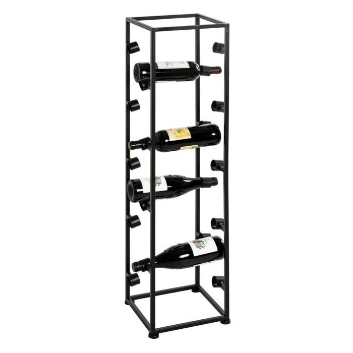 Range-Bouteilles "18 Compartiments" 104cm Noir | Porte-Bouteilles Equipement de Cuisine Noir