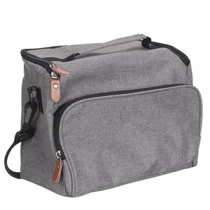 Sac Lunch Déco "Zippé" 28cm Gris | Lunch Box & Boîte Pique-nique Conservation Gris