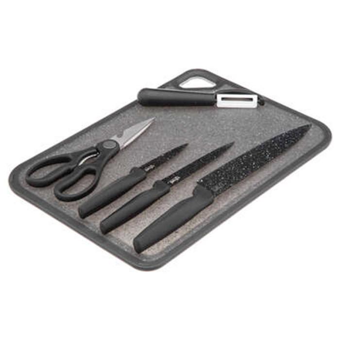 Set de Découpe Cuisine "Caractère" 36cm Gris | Planche à Découper Planche à Découper Gris