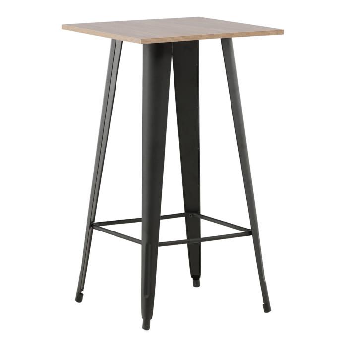 Table de Bar "Tempe" 105cm Noyer | Table de Bar Cuisine & Bar Marron & Noir