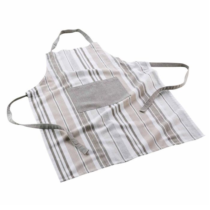 Tablier de Cuisine Imprimé "Melina" 84cm Gris | Tablier de Cuisine Linge de Cuisine Gris