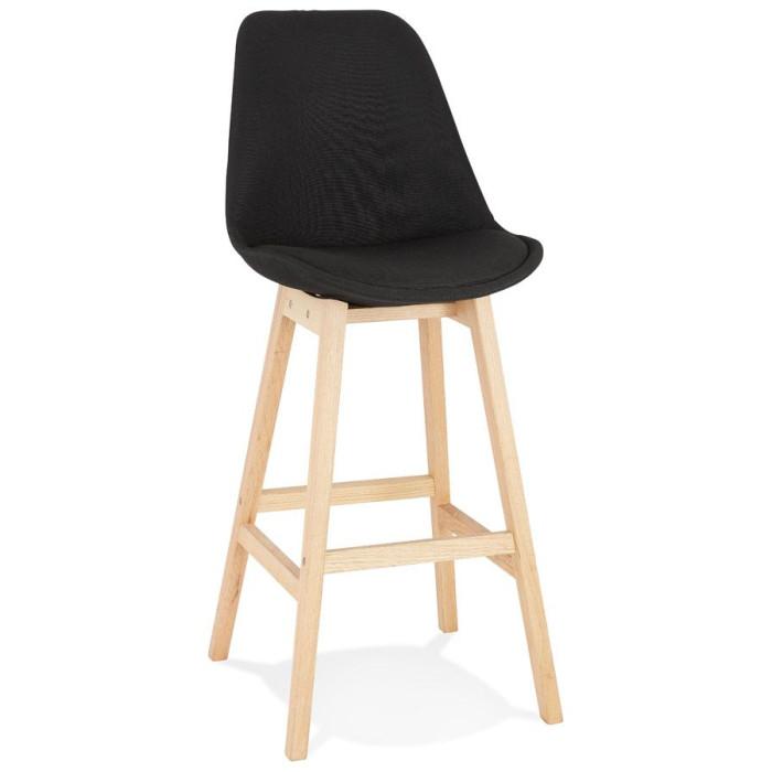 Tabouret de Bar Design "Betona" 112cm Noir & Beige | Tabouret de bar Cuisine & Bar Noir & Beige