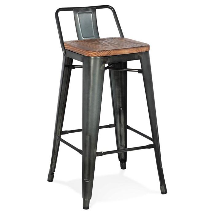 Tabouret de Bar Design "Kary" 84cm Noir | Tabouret de bar Cuisine & Bar Noir & Naturel