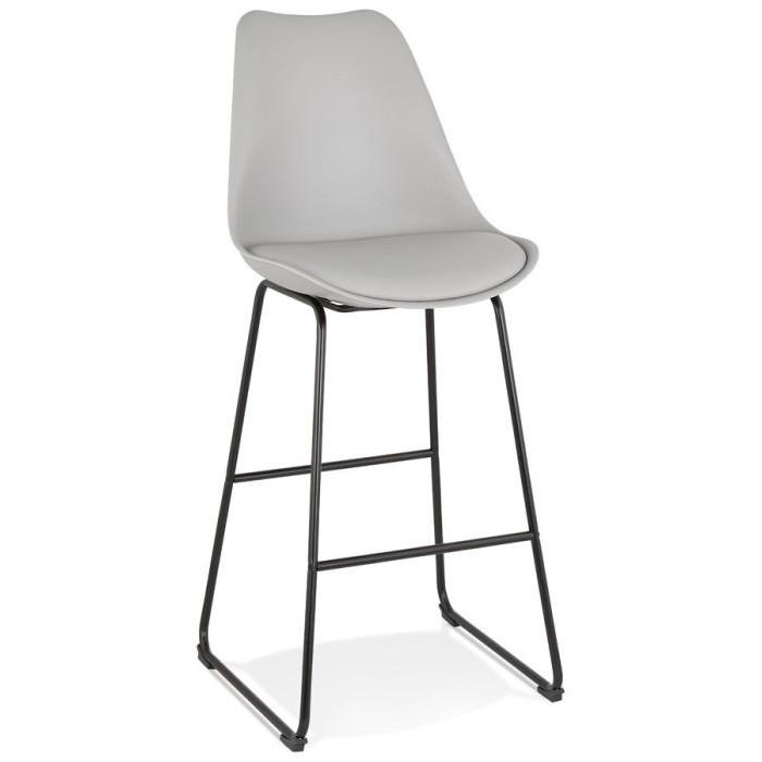 Tabouret de Bar Design "Overly" 119cm Gris & Noir | Tabouret de bar Cuisine & Bar Gris & Noir