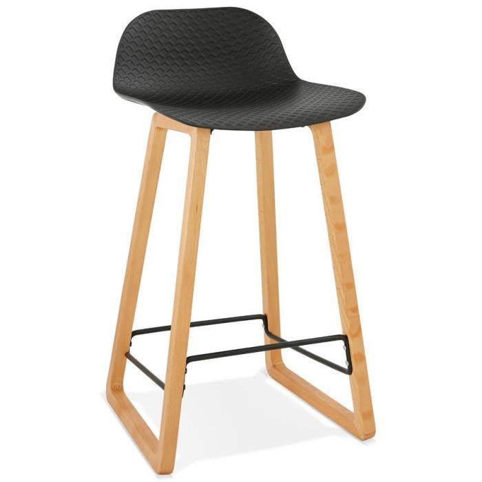 Tabouret de Bar Design "Toki" 87cm Noir & Naturel | Tabouret de bar Cuisine & Bar Noir & Naturel