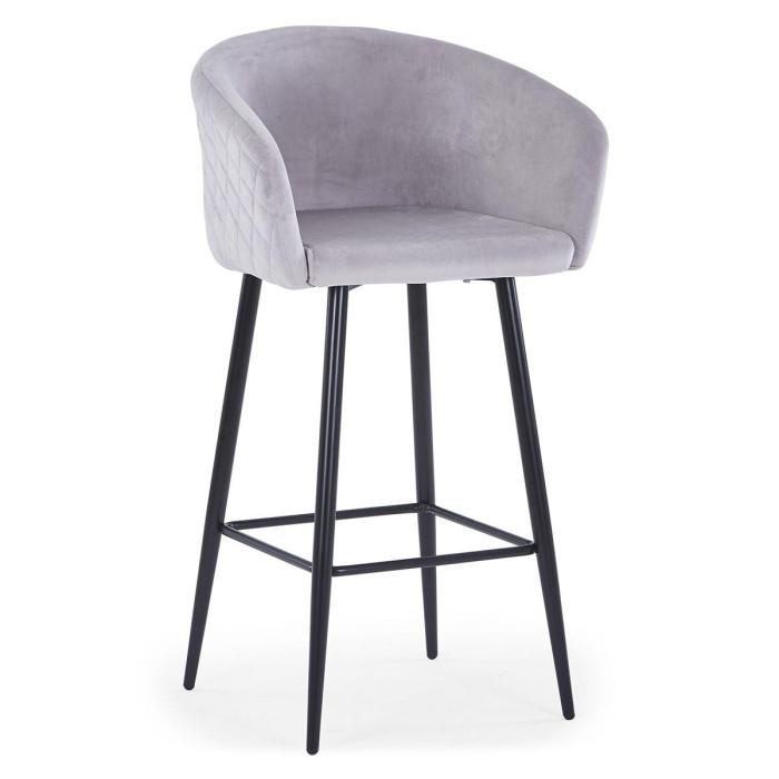 Tabouret de Bar en Velours "Kandi" 106cm Argent | Tabouret de bar Cuisine & Bar Argent