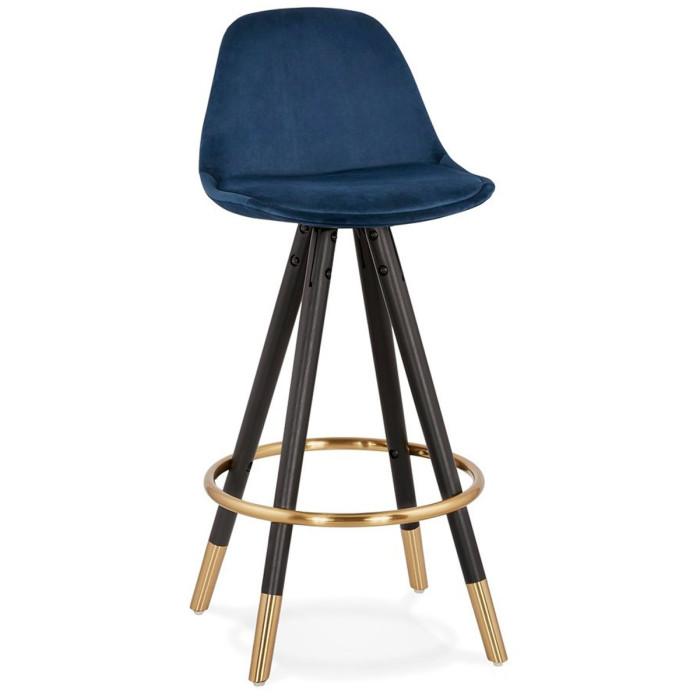 Tabouret de Bar "Krill" 87cm Bleu & Noir | Tabouret de bar Cuisine & Bar Bleu & Noir